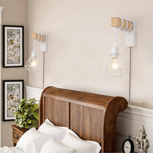 Aplique de pared jaula con cable y enchufe "RODEN" - Barcelona Led-Decoración