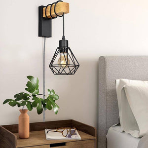 Aplique de pared jaula con cable y enchufe "RODEN" - Barcelona Led-Decoración