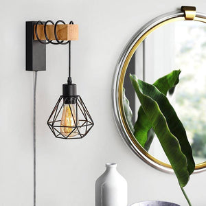 Aplique de pared jaula con cable y enchufe "RODEN" - Barcelona Led-Decoración