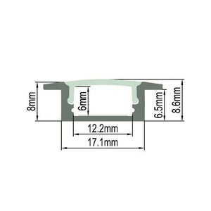 Perfil de aluminio empotrable 23x8mm para tira LED (1)
