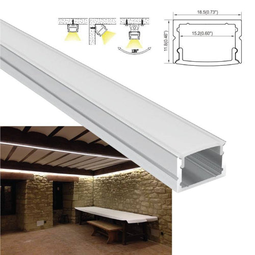 Aluminum profile for surface led strip 18x12mm