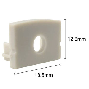 Tapa lateral para perfil de superficie 18x12mm (1ud) - Barcelona Led-Accesorios