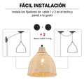 Wicker pendant lamp with pulley
