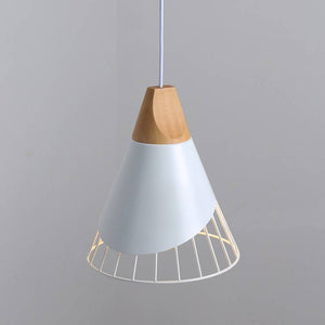 Lámpara colgante nórdica en metal y madera "ADOR" - Barcelona Led-Decoración