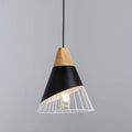 Metal and wood pendant lamp -