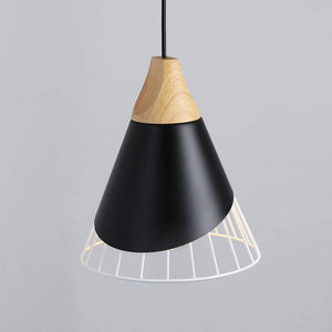 Lámpara colgante nórdica en metal y madera "ADOR" - Barcelona Led-Decoración