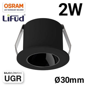 Downlight LED Mini 2W - Chip OSRAM - Bajo UGR - CRI 90 - Ø 30mm - Barcelona Led-
