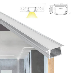 Perfil de aluminio empotrable para tira LED ≤ 15mm - 18.5x12mm - 2 metros - Barcelona Led-