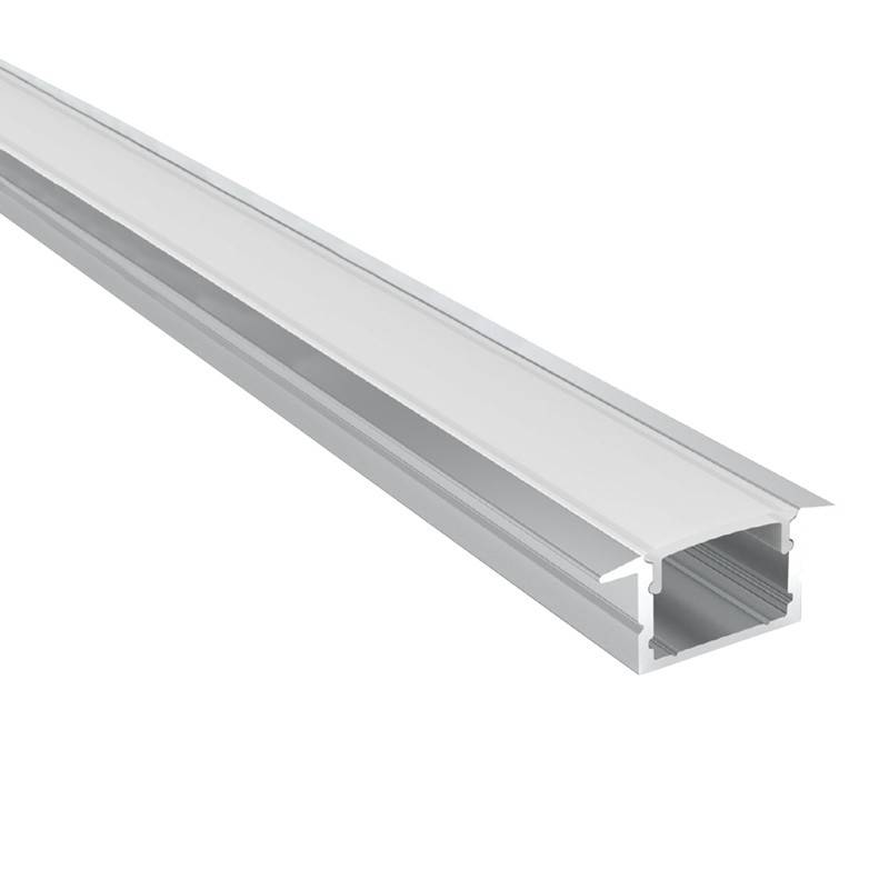 Perfil de aluminio empotrable para tira LED ≤ 15mm - 18.5x12mm - 2 metros