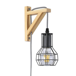 Aplique de pared de madera jaula "MICA" Bombilla incluida (11)