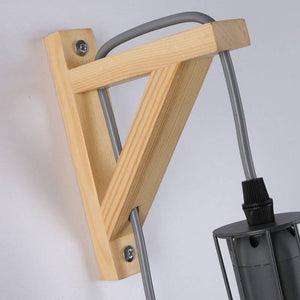 Aplique de pared de madera jaula "MICA" Bombilla incluida - Barcelona Led-Decoración