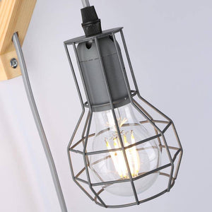 Aplique de pared de madera jaula "MICA" Bombilla incluida - Barcelona Led-Decoración