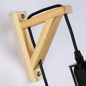 Aplique de pared de madera jaula "MICA" Bombilla incluida - Barcelona Led-Decoración
