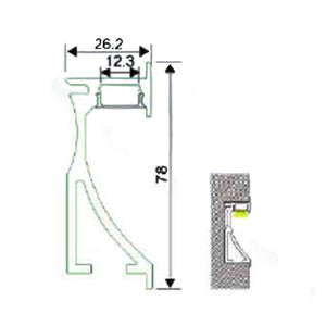 Perfil empotrable bañador de pared zócalo 26x78mm (2mt) - Barcelona Led-