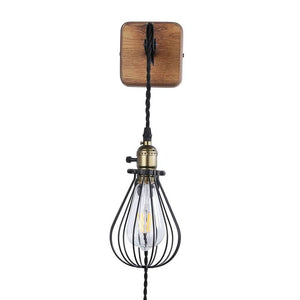 Aplique de pared colgante "PENDOL" - Con enchufe e interruptor - E27 - Barcelona Led-Decoración