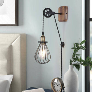 Aplique de pared colgante "PENDOL" - Con enchufe e interruptor - E27 - Barcelona Led-Decoración