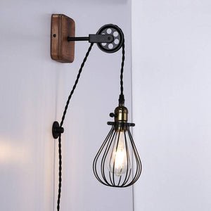 Aplique de pared colgante "PENDOL" - Con enchufe e interruptor - E27 - Barcelona Led-Decoración