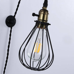 Aplique de pared colgante "PENDOL" - Con enchufe e interruptor - E27 - Barcelona Led-Decoración