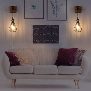 Aplique de pared colgante "PENDOL" - Con enchufe e interruptor - E27 - Barcelona Led-Decoración
