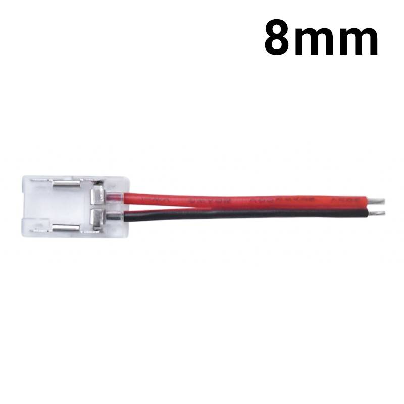 Conector rápido para inicio de tiras LED COB monocolor de 8mm