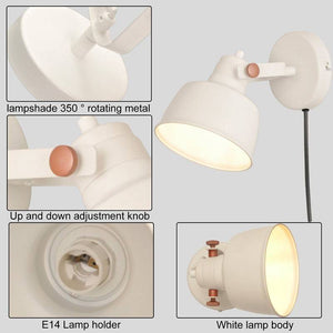 Aplique de pared interior "KUKKA" con interruptor y enchufe (17)