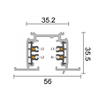 Three-phase recessed track for LED spotlights - 2 meter bar 3