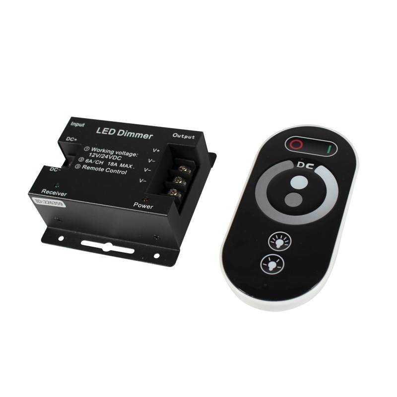 Regulador / dimmer con mando táctil RF para tira monocolor 12/24V 18A - Barcelona Led-Control y regulación