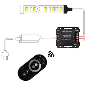 Regulador / dimmer con mando táctil RF para tira monocolor 12/24V 18A - Barcelona Led-Control y regulación