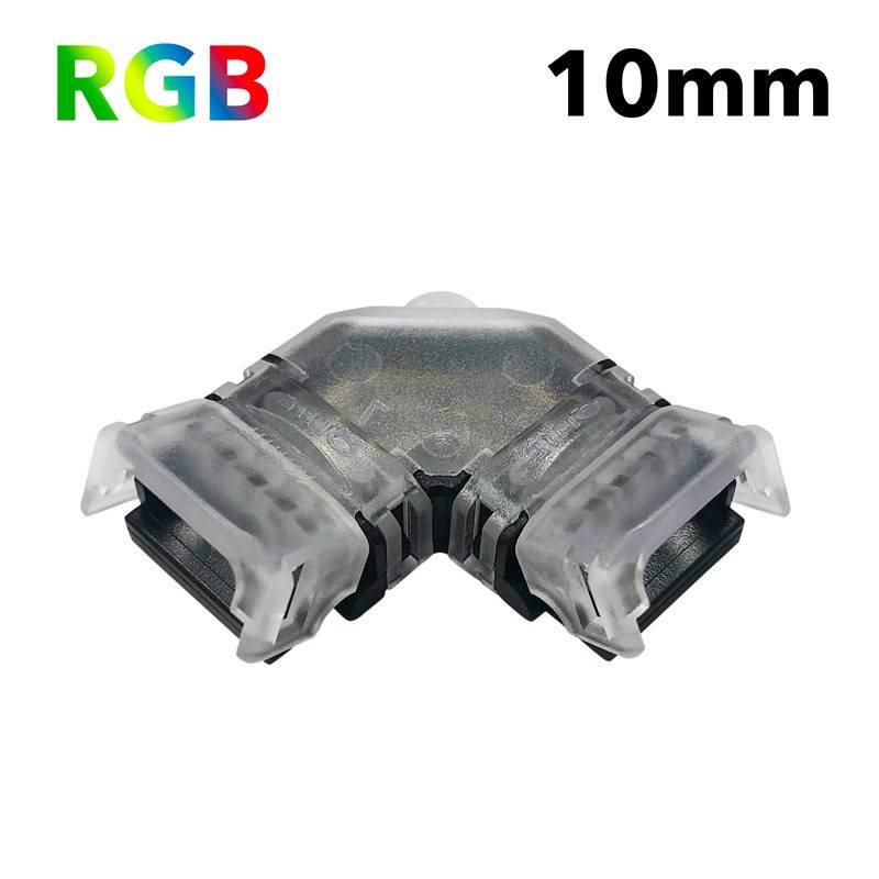 Conector esquina en "L" tira LED SMD RGB 12V / 24V- 4 pines - Tira 10mm