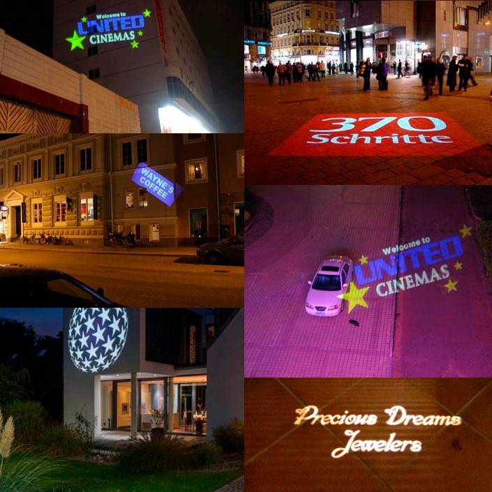 Proyector de logos LED GOBO 100W rotativo exterior - Óptica 20° - IP65 (1)
