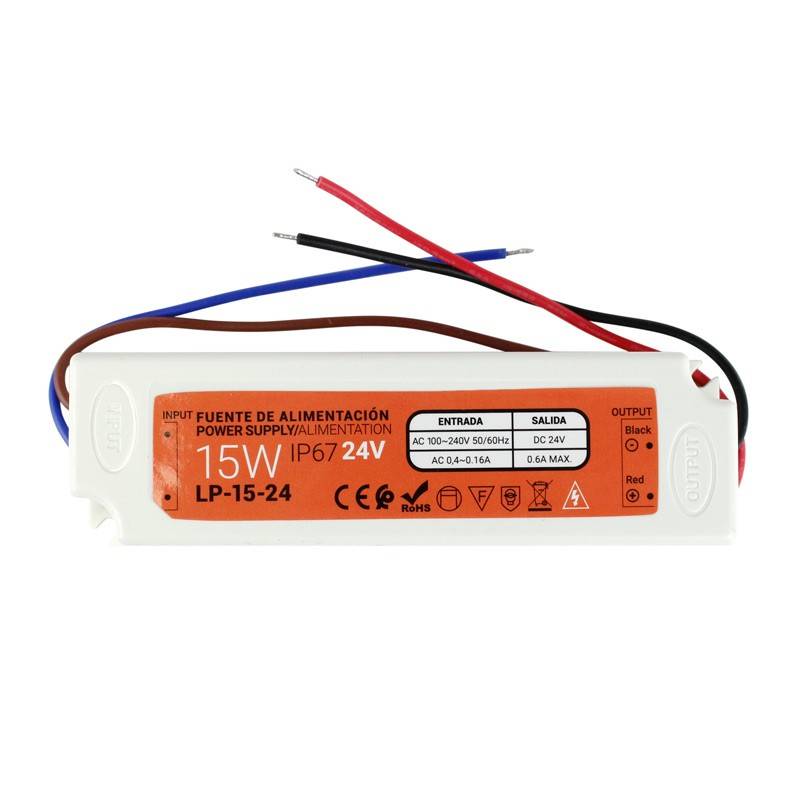 Fuente de alimentación estanca compacta 24V 15W IP67