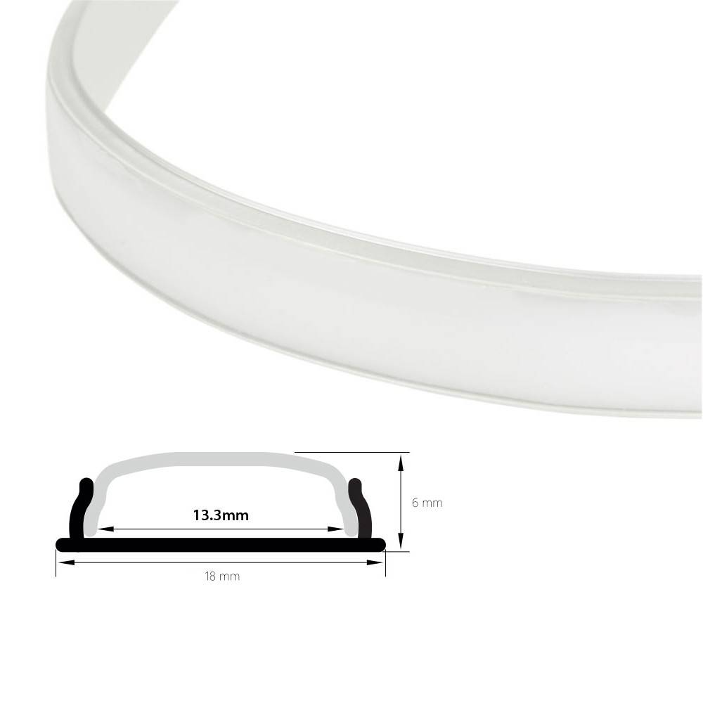 Difusor opal 18mm para perfil flexible moldeable 18x6mm (2m) - Barcelona Led-Accesorios