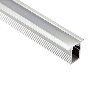 Perfil de aluminio empotrable para tira LED - 13x12mm - Tiras LED ≤5mm - 2 metros