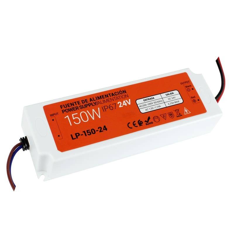 Fuente de alimentación estanca compacta 24V 150W IP67 - Barcelona Led-Material eléctrico