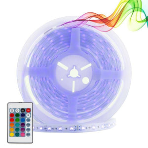 Kit tira LED RGB 5m con fuente, mando y controlador compatible 12V y 24V - Barcelona Led-