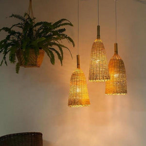 Lámpara colgante de mimbre "Boa" - Barcelona Led-Decoración