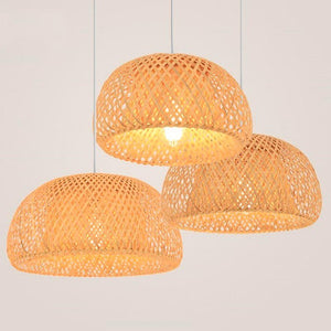 Lámpara colgante de mimbre "Hanna" - Barcelona Led-Decoración