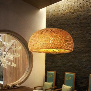 Lámpara colgante de mimbre "Hanna" - Barcelona Led-Decoración