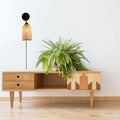 Wicker wall sconce with plug