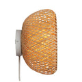 Wicker wall lamp with plug