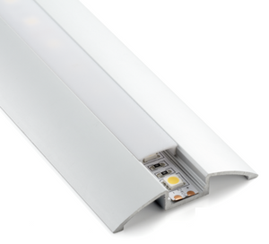 Perfil de aluminio para tira LED superficie - 58x9mm - Forma de media luna - 2m