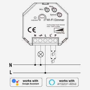 Dimmer SMART WIFI 250W Tuya APP - PUSH - Barcelona Led-Control y regulación