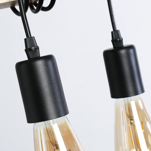 Lámpara colgante vintage madera "Otto" - 4 x E27 - Barcelona Led-Decoración