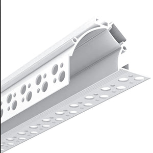 Perfil tira LED integración / trimless de esquina - Efecto bañador - 59 x 72mm - Con difusor - 2 metros