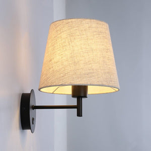 Aplique de pared con pantalla e interruptor Classic "RIGA" - E27 - Barcelona Led-Decoración