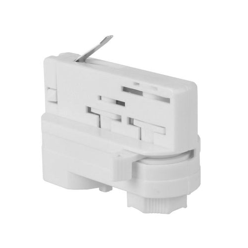 Three-phase rail adapter connector for luminaires