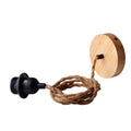 Wood and rope pendant lamp for bulb E27 130cm 4