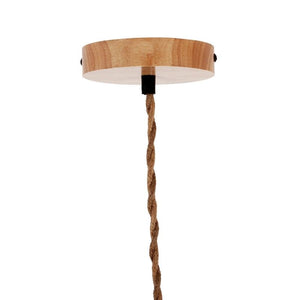 Lámpara colgante de madera y cuerda para bombilla E27 130cm - Barcelona Led-