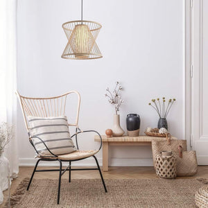 Lámpara colgante japonesa de bambú "Rise" - Barcelona Led-Decoración