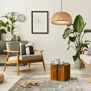 Lámpara colgante de mimbre "Hanna" - Barcelona Led-Decoración